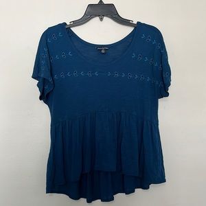 American Eagle Outfitters Dark blue baby doll blouse